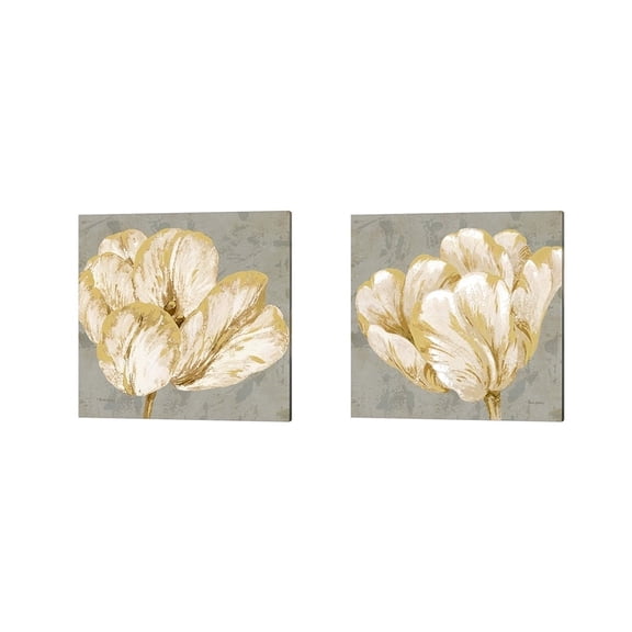 Metaverse Pamela Gladding 'Floral Fresco Grey' Canvas Art (Set of 2)