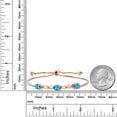 thumbnail image 5 of Gem Stone King 3.02 Ct American Blue Mystic Topaz E-F Lab Grown Diamond 18K Rose Gold Plated Silver Bracelet for Women, 5 of 5