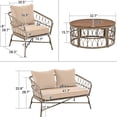thumbnail image 6 of 4-Person Garden Set | Woven Wicker Style for Modern Look | Acacia Wood Tabletop | Spill-Resistant Non-Porous Covers, 6 of 7