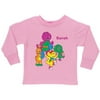 Personalized Barney Band Pink Girls' Long Sleeve Tee