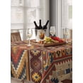 thumbnail image 6 of Brown Southwest Aztec Table Cloth, Farmhouse Vintage Geometric Waterproof Tablecloth for Rectangle Tables, Reusable Washable Fabric Table Cover for Restaurant Kitchen Dining Tables 52"x70", 6 of 6