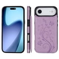 thumbnail image 2 of Kryonix for iPhone 17 Air Case Wallet for Women, Butterfly-Print 2-in-1 PU Leather Wallet with Card Holder and Stand, Shockproof  Anti-Slip Scratch-Resistant Protective Phone Cover, Purple/Pink, 2 of 10