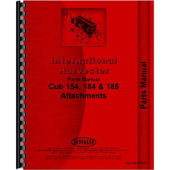 International Harvester 154 Cub Tractor Snow Thrower Attachment Parts Manual