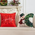 thumbnail image 4 of Christmas Throw Pillow Covers 18x18 in Set of 4 Decorations,Decorative Snowman Santa Pillow Case for Couch Sofa Winter Holiday Indoor Outdoor Home Red White Xams Decor, 4 of 6