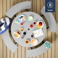 thumbnail image 3 of Best Choice Products 8-Person Circular Outdoor Picnic Table w/ 4 Benches, Umbrella Hole, 2000lb Capacity - Light Gray, 3 of 7
