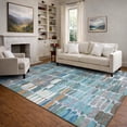 thumbnail image 6 of Addison Rugs Mayfield Premium Machine Washable Transitional Abstract Teal Rectangle Rug, 10' x 14', 6 of 6