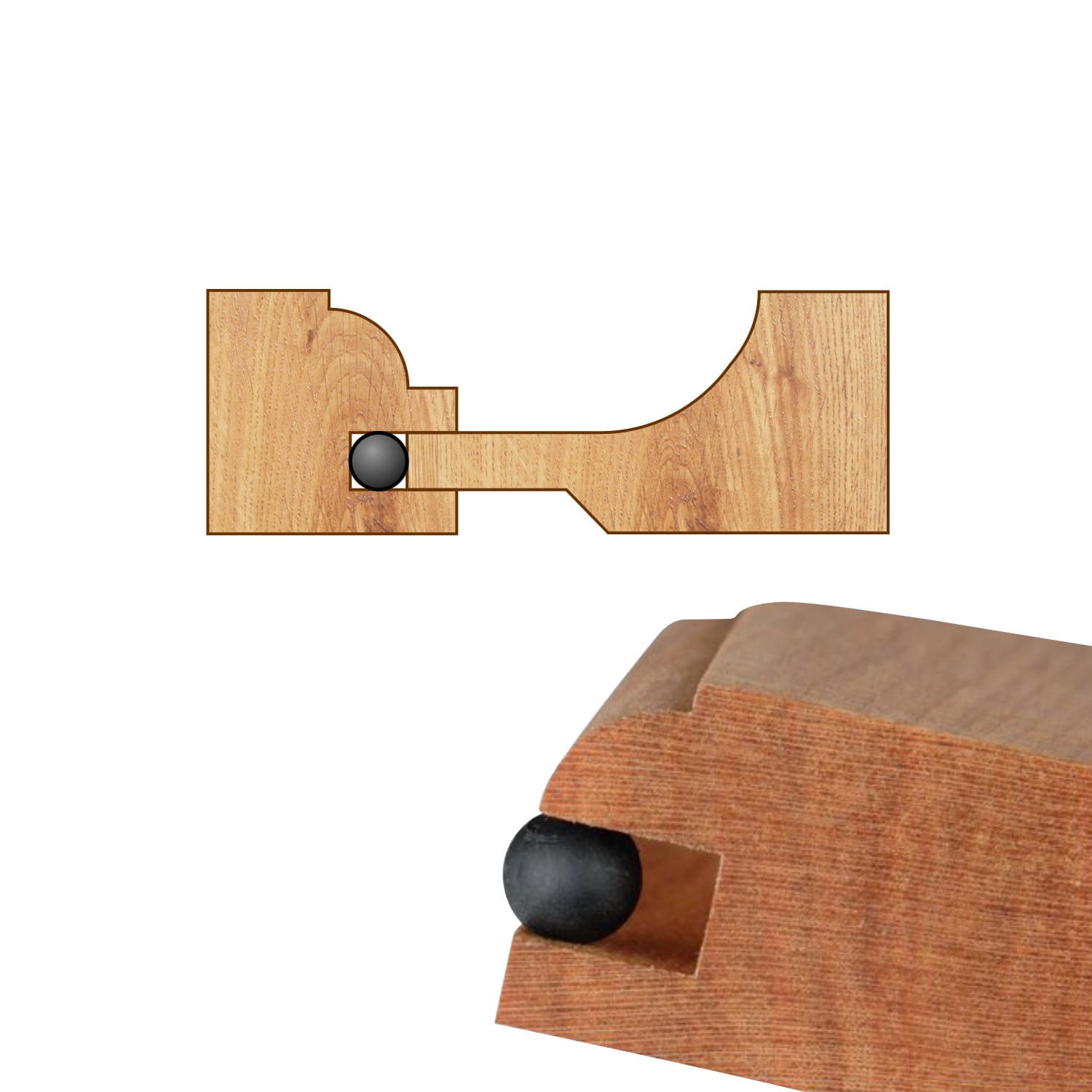ROK Hardware 500 Pack Space Balls Raised Panel Cabinet Door Spacers for 1/4" Groove