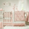 The Peanut Shell Baby Girl Crib Bedding Set - Pink and White - Arianna 4 Piece Set