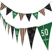 2 Pieces Football Pennant Banner American Football Theme String Flags Banners for Sports Clubs Party Decorations