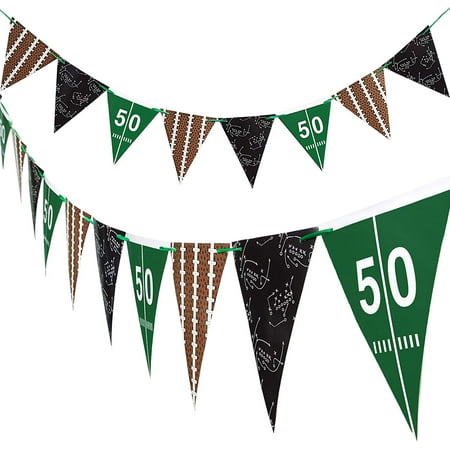 2 Pieces Football Pennant Banner American Football Theme String Flags Banners for Sports Clubs Party Decorations