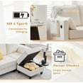 thumbnail image 5 of Haverchair L-Shape Chenille Sectional Sofa with Storage Ottoman,Modern Convertible Couch with Removable Cover,USB and Type-C,Side Pockets,Armrest Pillows for Living Room,Apartment,Office,White, 5 of 9