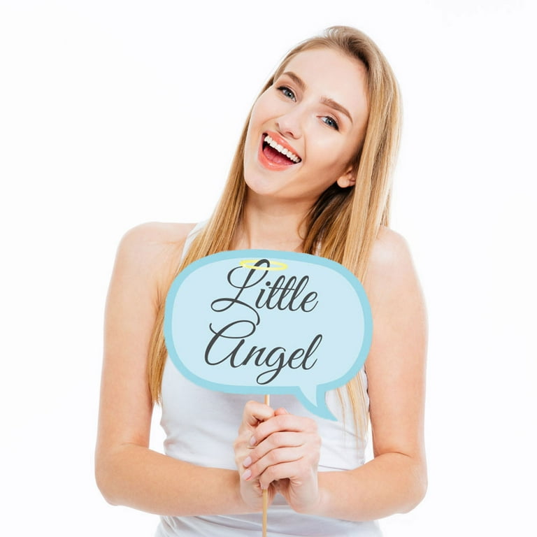 Big Dot of Happiness Funny Little Miracle Boy Blue Gray Cross