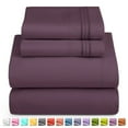 thumbnail image 4 of King Sheet Set, Hotel Luxury 1800 Bedding Sheets & Pillowcases, Extra Soft Cooling Bed Sheets, Wrinkle, Fade, Stain Resistant, 4 Piece, 4 of 7