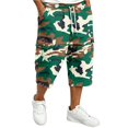 thumbnail image 2 of LTTVQM Men's Casual Athletic Capri Pants Natural Realtree Leaf Camo All Over Print Stretch Waist Fishing Camping 3/4 Cargo Pants Green L, 2 of 7