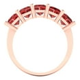 thumbnail image 5 of 2.5 ctw Wedding Band for Women - 18K Rose Gold Natural Garnet Stackable Eternity Ring, 5 of 6