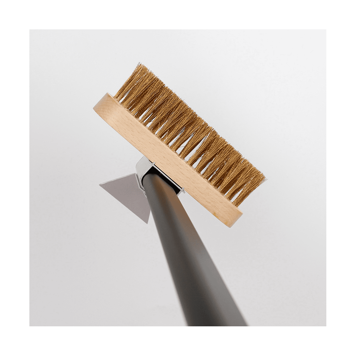 2X Pizza Oven Copper Brush Bristle Brass Scraper Household Grill Cleaning Oven Brush with 80cm Aluminium Handle,2 x Pizza Oven Copper Brush,Black