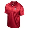 thumbnail image 2 of Men's Colosseum Scarlet Ohio State Buckeyes Honeycomb Raglan Polo, 2 of 3
