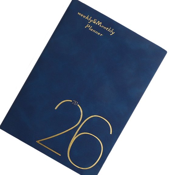 2026 Weekly/Monthly Leather Planner Schedule Notebook - Simple Journaling for Work, School, Commuting Notes