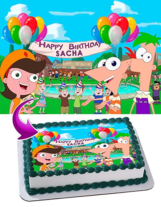 Phineas And Ferb Edible Cake Topper Personalized Birthday