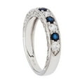 thumbnail image 3 of 10k White Gold Sapphire and White Sapphire Vintage Style Anniversary Wedding Band, 3 of 5