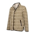 thumbnail image 5 of Wutalume Women's Floral Print Stand Up Collar Pleated Cotton Long Sleeved Button Cotton Jacket, Retro Check Pattern, Vintage Style, Perfect for Seasonal Fashion,Beige L, 5 of 5