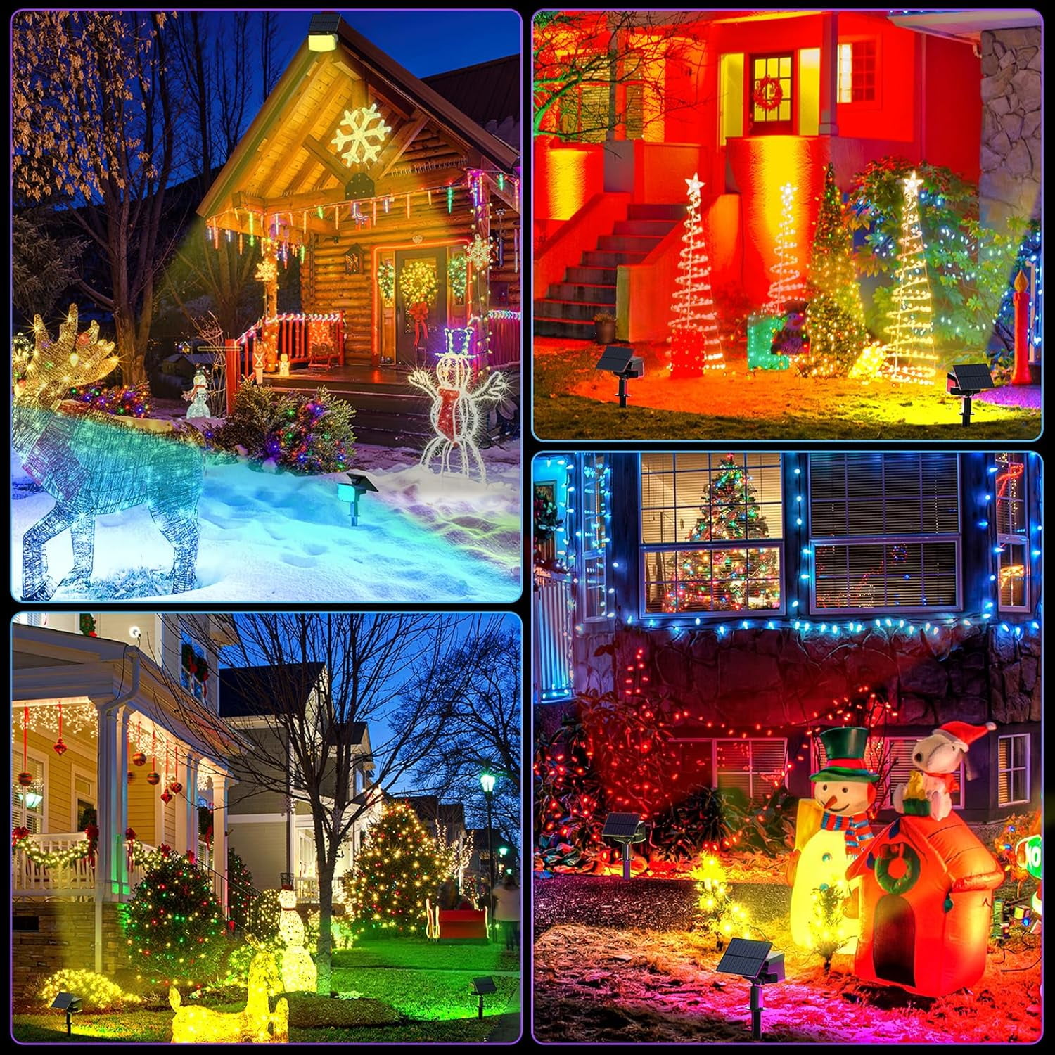 Solar Lights RGB Outdoor, 2 Pack RGB Landscape Solar Spotlights with 9 Modes, Waterproof for Garden, Yard, Driveway, Patio Decor
