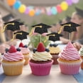 thumbnail image 3 of Gybeizhu 24 Piezas de Adornos para Cupcakes de Graduación en Negro y Dorado con Brillo, 3 of 5