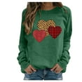 thumbnail image 2 of BLTIBY 2025 Valentine's Day Sweatshirt for Women Funny Love Heart Graphic Valentines Shirts Autumn Spring Casual Valentines Round Neck Long Sleeve Pullover Tops Green XXL, 2 of 3
