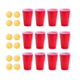 thumbnail image 2 of sweethay Juego de 12 unidades de juego de fiesta, pelota de tenis de , juego de tazas de bebida, tazas de plástico para bebidas de fiesta Kits de decoración para fiestas red, 2 of 6
