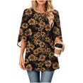 thumbnail image 2 of VBVC Women's 3/4 Sleeve Crew Neck Tunic Top , Ladies' Fall Winter Work Blouse , Basic Stretchy Long Shirt For Women, *12-Light Blue , Medium, 2 of 8