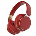 thumbnail image 7 of Bluetooth headphones with up to 40 hours battery, microphone for call, foldable and comfortable, Android and iOs compatible - Red, 7 of 7