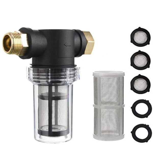 Pump Garden Hose Filter for Pressure Washer Inlet Water Sediment Filter Attachment 100 Mesh and 40 Mesh Screen 2 Pcs O-Ring and 3 Pcs Filter Hose Washer