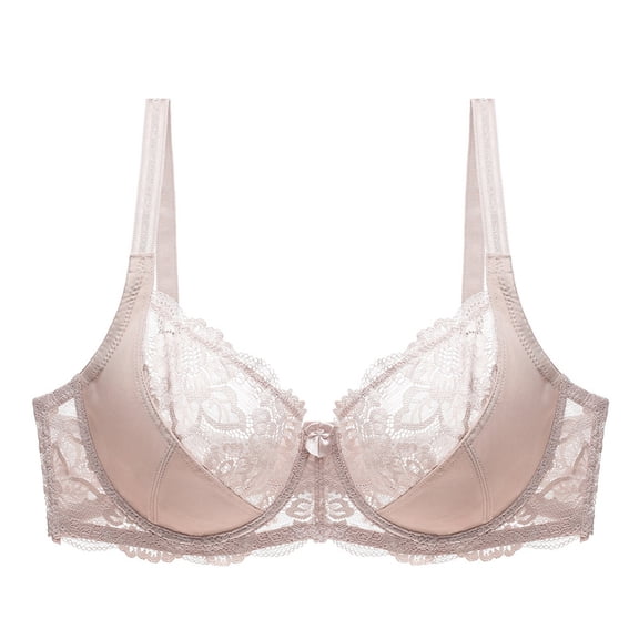 WDDDD Women's Double Lace Plus Size Bra Khaki 46