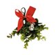 thumbnail image 1 of Adorno de muérdago artificial de Navidad, muérdago artificial colgante, púas de muérdago artificial, adorno de muérdago navideño con lazo rojo, muérdago con purpurina colgante para decoración de fies, 1 of 1