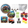 thumbnail image 3 of Monster Truck Birthday Party Supplies Bundle with Lunch Plates, Cake Plates, Napkins, Cups, Table Cover, Forks, Balloons, and Decorations for 8 Guests, 3 of 10
