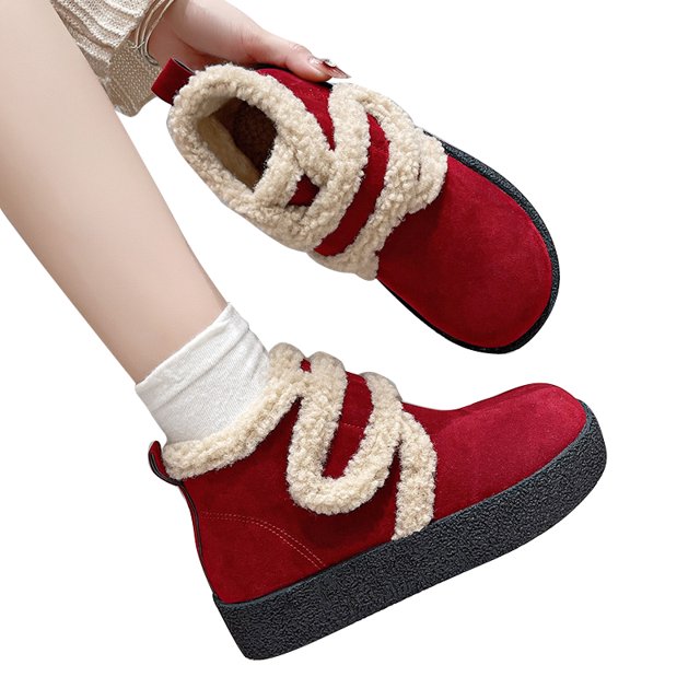 Botas Tobillo Botines Invierno Zapatos Mujer Exterior Con Forro Piel Cálido