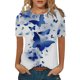 thumbnail image 1 of Gibobby Camisetas Mujer Manga Corta Camiseta manga corta con cuello redondo y estampado moda informal para mujer(Azul,CH), 1 of 4