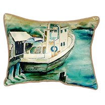Betsy Drake SN932 11 x 14 in. Oyster Boat Small Indoor & Outdoor Pillow