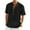 Black, variant on Wyobmus Mens Linen Henley Shirts Casual Short Sleeve Tee Tops Summer Beach Half Button Collar Tshirt Black