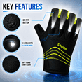 thumbnail image 3 of Savior Heat LED Cycling Gloves for Men Women, Full & Half Finger Bike Gloves with Flashlight, Touchscreen Anti-Slip Waterproof Windproof Warm Gloves for MTB Road Racing Fishing Camping Outdoor Work, 3 of 7