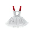 thumbnail image 2 of iEFiEL Girls Christmas Snowman Costume Velvet Puff Sleeves Ballet Tutu Dress Leotard White 14, 2 of 7