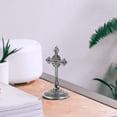 thumbnail image 3 of Crucifijo de pie, pequeño crucifijo de metal, figura de estatua de cruz de Cristo con base, 3 of 5