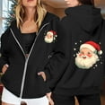 thumbnail image 4 of Christmas Hoodies for Women 2025 Long Sleeve Zip Up Santa Claus Graphic Hooded Sweatshirt with Pockets Jacket Coat, 4 of 8