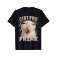 thumbnail image 1 of Camiseta divertida con meme de gato, monstruo certificado, come cemento, gato maldito, 1 of 6
