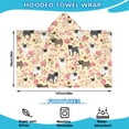 thumbnail image 2 of Pugs and Pioneer Flower Hooded Bath Towel，50"x30" for Ages 3 To 12 Kids, Quick Dry Lightweight Soft Microfiber Hood Beach Towel Cover Up for Kids, 2 of 7