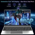 thumbnail image 3 of 15.6 Inch Windows 11 Pro Laptop, 8GB RAM 512GB SSD, Intel Celeron, FHD IPS Display, Ultra Slim Notebook, Dual-Band WiFi, HDMI, Webcam, 3 of 11