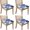 Blue Pioneer Flower-3, variant on Blue Pioneer Flower Seat Covers for Dining Room Chairs Set Of 4,Stretch Printed Washable Chair Seat Cover with Elastic Ties and Button,Removable Waterproof Couch Cushion Covers