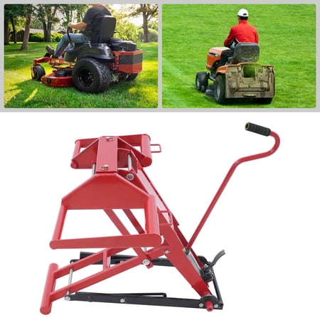 LiHUiee For Lawn Mowers 25.4in Lift Height Q235 350lbs Lawn Mower Lift Hydraulic Jack 45.23*42.99in