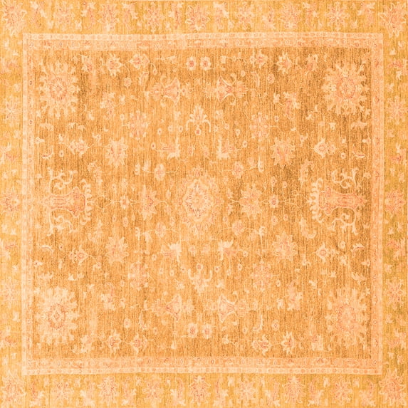 Ahgly Company Indoor Square Oriental Orange Traditional Area Rugs, 8' Square