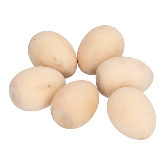 10Pcs Wooden Eggs Fake Eggs Craft Wooden Easter Egg Dyeable DIY Hand Painted Lightweight Craft Eggs for Party Festival